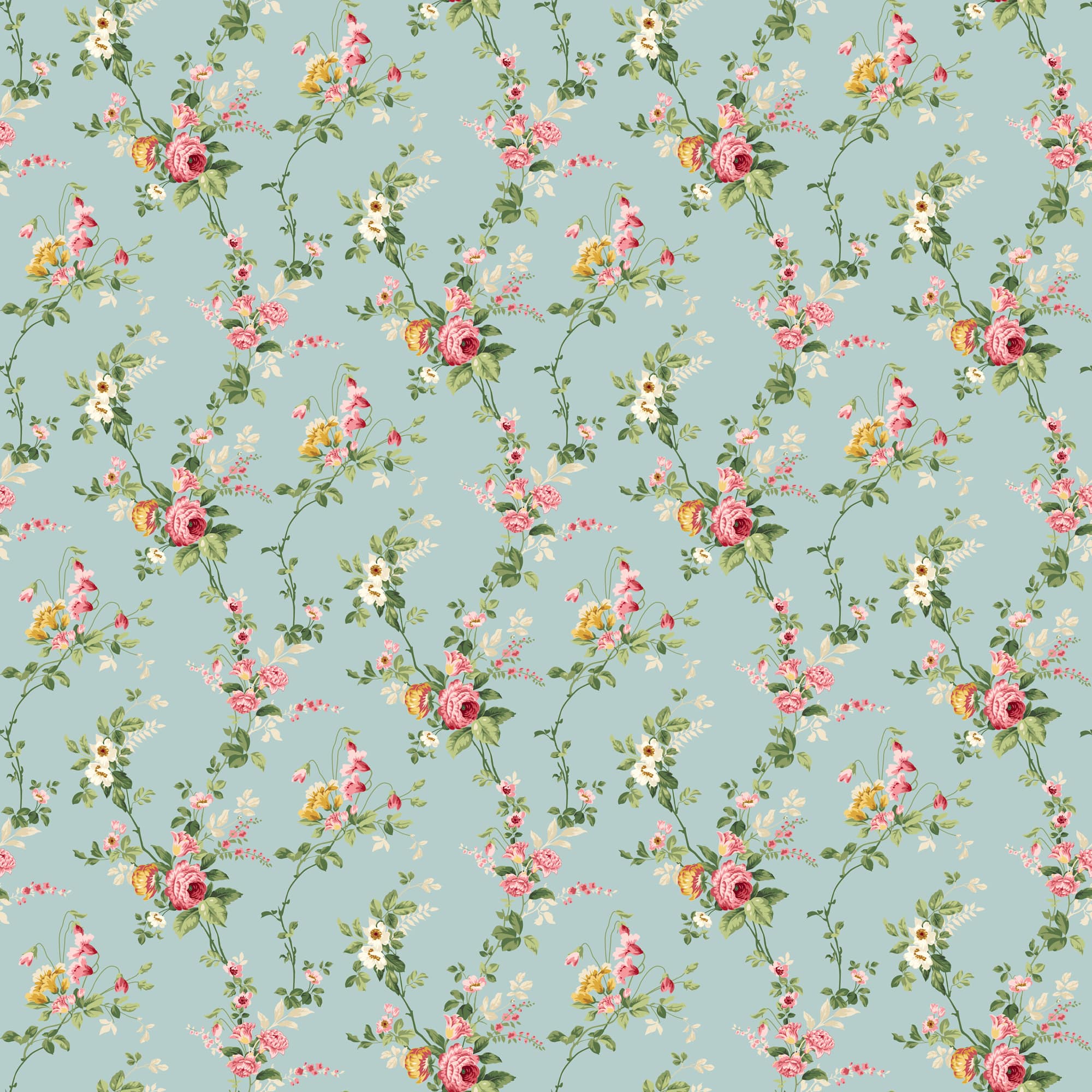 Northcott Elizabeth Light Blue Mini Trail Cotton Fabric